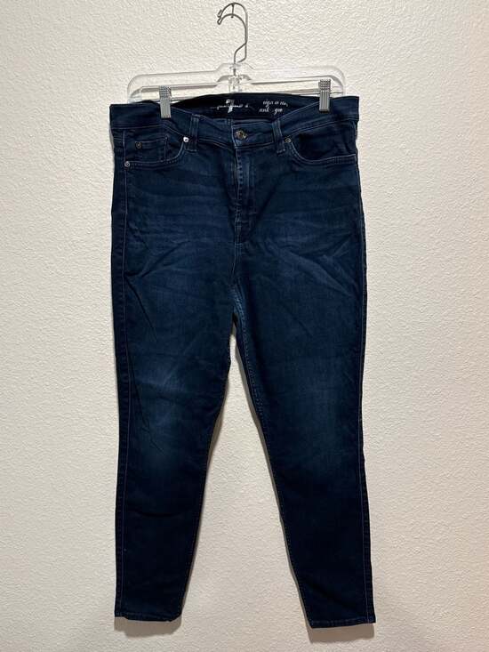 7 For All Mankind Denim - 7 For All Mankind High Waist Ankle Skinny Jeans Size 32 Dark Wash